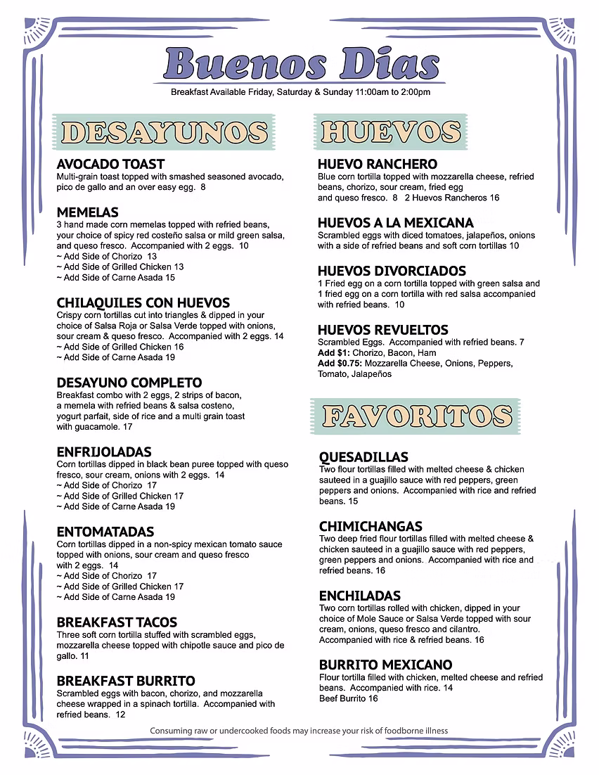 Lunch Menu